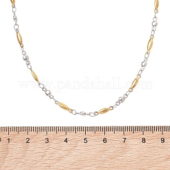 2 pz 2 stili bicolore 304 collane a catena con maglie a barra in acciaio inossidabile per le donne&nbsp;NJEW-JN05962