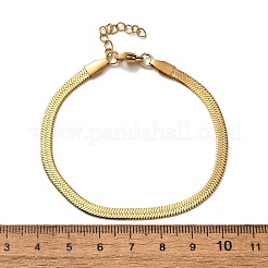 ユニセックス 304 ステンレススチール ヘリンボーン チェーン ブレスレット  カニカン付き  ゴールドカラー  7インチ（17.9cm）  4.3mm&nbsp;X-BJEW-O177-01A-G