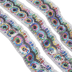 4~4.5 м полиэстерового кружева в этническом стиле с цветными пайетками OCOR-GF0002-39A