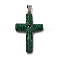 Подвески-кресты из натуральных и синтетических драгоценных камней&nbsp;KK-D021-04P