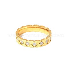 Fingerringe aus Edelstahl 304 mit Rautenmuster&nbsp;WG69265-02