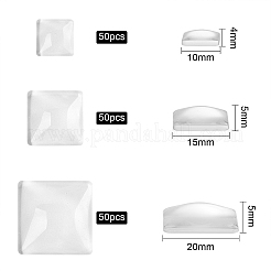 150шт 3 стиля прозрачные стеклянные квадратные кабошоны GGLA-SZ0001-31