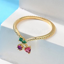 Латунные микро проложить пальцев кольца кубического циркония RJEW-Z102-01G