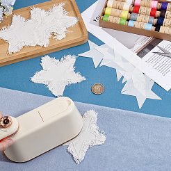6袋入りポリエステル無地刺繍縫い付け布パッチ  ミシンクラフト装飾  ホワイト  スター  106x120x1.5mm&nbsp;PATC-PH0001-86D