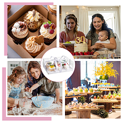 6 шт. складные бумажные коробки для хранения кексов с прозрачными крышками&nbsp;CON-UN0001-05A