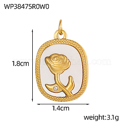 Прямоугольник с подвесками в виде цветов из нержавеющей стали 304 STAS-OY004-57G