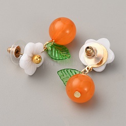 Смолы болтающиеся серьги стержня&nbsp;EJEW-WH0014-156