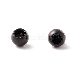 202ステンレスビーズ  片穴  ラウンド  電気泳動黒  4x3.5mm  半分穴：2mm&nbsp;STAS-M295-01EB-05