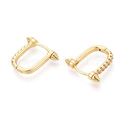 Латунные серьги-кольца из прозрачного кубического циркония&nbsp;EJEW-N063-01G