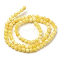 Нити бусин из натурального желтого нефрита G-A274-A01-4mm