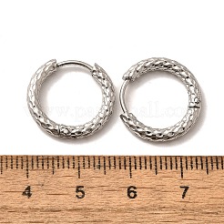 Pendientes de aro ranurados de acero inoxidable 304 que no se deslustran&nbsp;EJEW-M218-01B-P