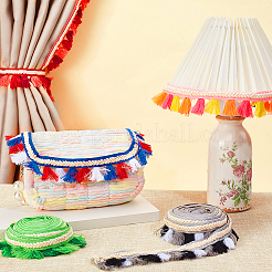 6 шт. двухцветные полиэстеровые ленты для кисточек&nbsp;SRIB-GA0001-15