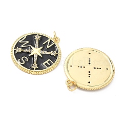 Pendentifs en laiton micro pavés et émaillés en zircone cubique transparent écologiques&nbsp;ZIRC-C024-01G-01-1