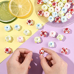 30шт 2 цвета непрозрачные акриловые бусины SACR-YW0001-77A