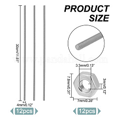Стержень из нержавеющей стали 304 с полной резьбой m4 и шестигранной гайкой m4 STAS-GA0001-48B