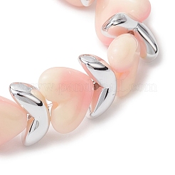 3шт. 3-х цветные акриловые и ccb бисерные эластичные браслеты для женщин BJEW-JB12165