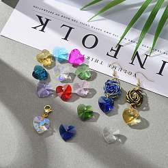 36 шт. 12 цвета камень подвески стеклянные подвески&nbsp;RGLA-ZZ0001-05-18mm