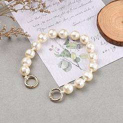 アクリルDIYキーホルダー  電話ケース装飾ジュエリーアクセサリー  金メッキ合金スプリングゲートリング付き  ラウンド  乳白色  30x1.4cm&nbsp;HJEW-JM00402