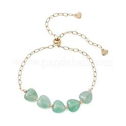 Браслеты-слайдеры в форме сердца с драгоценными камнями&nbsp;BJEW-JB13296