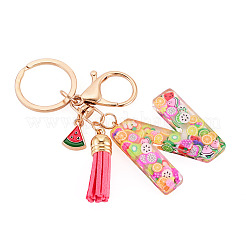 Porte-clés en résine avec lettres sur le thème des fruits&nbsp;KEYC-TAC0033-02N
