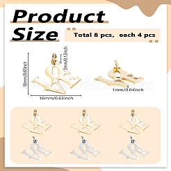 8 шт. подвески из нержавеющей стали 304 двух цветов&nbsp;STAS-LP0003-56