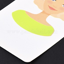 紙のピアスディスプレイカード  イヤリングホルダーカード  女の子の模様と長方形  ビスク  9x6x0.03cm  穴：5mmと1mm&nbsp;DIY-B061-04D