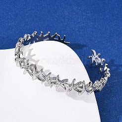 Bracelets en laiton boutons de manchette pour les femmes&nbsp;BJEW-F514-02P