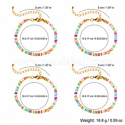 Conjuntos de pulseras bohemias de cuentas heishi de concha natural teñida&nbsp;MF5991-1