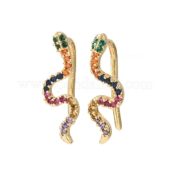 Latón micro pavimenta circonio cúbico aretes&nbsp;KK-CBAA351-16G-02