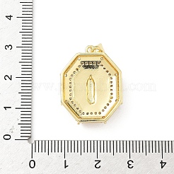 Латунные микропаве прозрачные подвески с фианитом&nbsp;KK-B141-48G-02