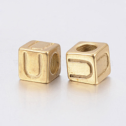 Европейские бусины с большими отверстиями из нержавеющей стали 304 STAS-H428-01G-U