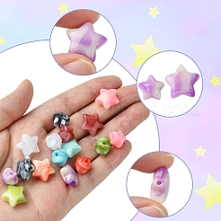 60 шт. 2 стиля непрозрачных акриловых бусин с имитацией драгоценных камней OACR-FS0001-85