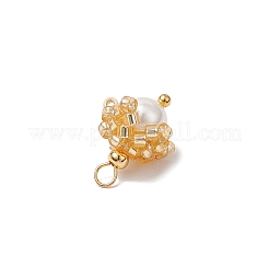 Cilindro con perline di semi pendenti a forma di fiore&nbsp;PALLOY-MZ00705-01