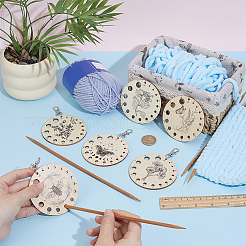 6 Stück Anhänger in Form einer Stricknadellehre aus Holz&nbsp;HJEW-BC00112