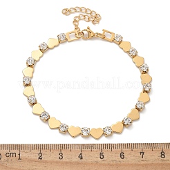 Pulseras de cadena de copa con rhinestone de acero inoxidable 304 para mujer&nbsp;BJEW-F488-26F-G