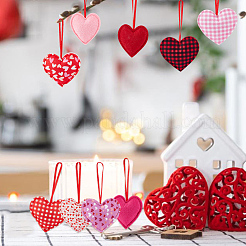 18 colgante de corazón de poliéster de 9 estilos para decorar.&nbsp;HJEW-DR0001-08
