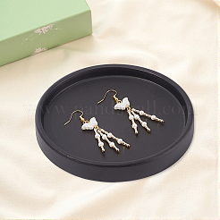 1 шт. плоские круглые керамические подносы для ювелирных изделий AJEW-BBC0002-49B