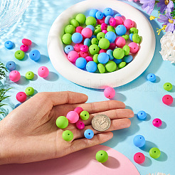 90 pièces 9 styles de perles focales rondes en silicone&nbsp;SIL-TA0003-56