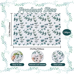 緑の葉 ティッシュペーパー  印刷された包装紙  ギフトラッピング、お祭りの包装、DIYクラフト  シーグリーン  496x345x0.1mm&nbsp;DIY-WH20002-69