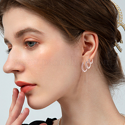 12 paio di orecchini a cerchio in ottone con strass in 3 stili&nbsp;EJEW-GA0001-14