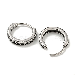 316サージカルステンレスフープピアス  リング  アンティークシルバー  14x3mm&nbsp;EJEW-D096-23K-AS