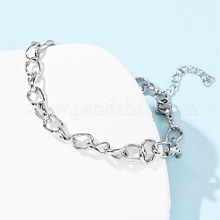 Браслеты из кубинских цепей из нержавеющей стали 304 для женщин BJEW-B150-08P