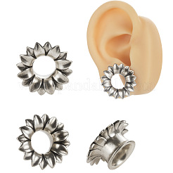 Tunnels d'oreille en alliage de laiton à fleurs&nbsp;FS-WG868D3-04