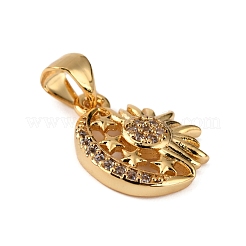 Латунные микропаве прозрачные подвески с фианитом&nbsp;KK-WH0035-70