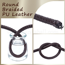 Cordino per gioielli in pelle PU intrecciata rotonda da 5 m&nbsp;OCOR-GF0005-92C