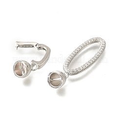 Реечное покрытие латунь микро паве прозрачный кубический цирконий складные застежки&nbsp;KK-V008-24P