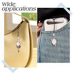 Ремешки для мобильных телефонов из сплава с эмалью и принтом «кошки и лапы»&nbsp;HJEW-AB00560