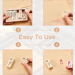 Наборы деревянных резиновых штампов с цветами&nbsp;DIY-WH20013-69B