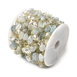 Цепочки из бисера из натурального аквамарина ручной работы CHC-F020-08G-02