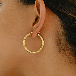 Серьги-кольца из текстурированной нержавеющей стали SR7356